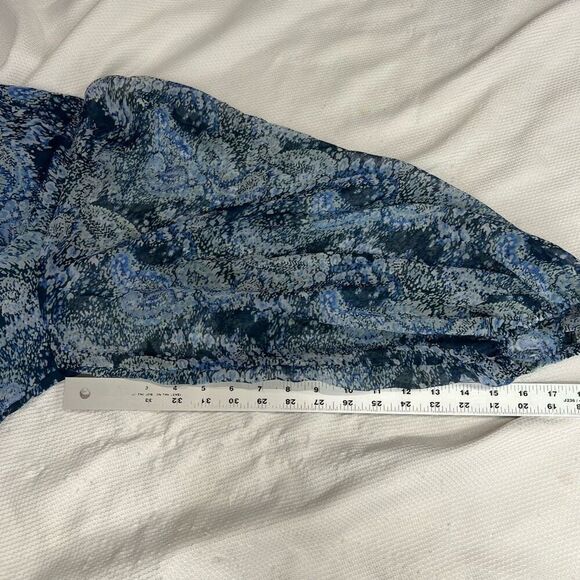 Joie Blue‎ Parisian Paisley Chiffon Balloon Maxi Dress Tiered Ruffles XXL - Picture 6 of 11